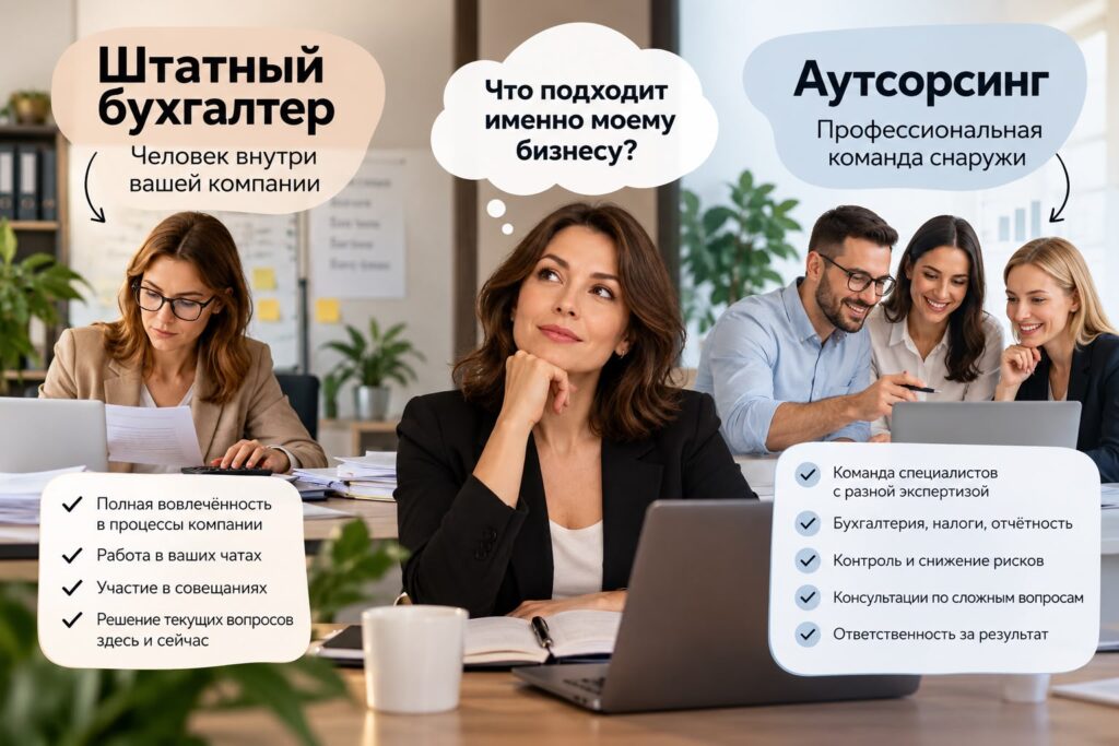 Штатный бухгалтер или аутсорсинг: что на самом деле подходит вашему бизнесу